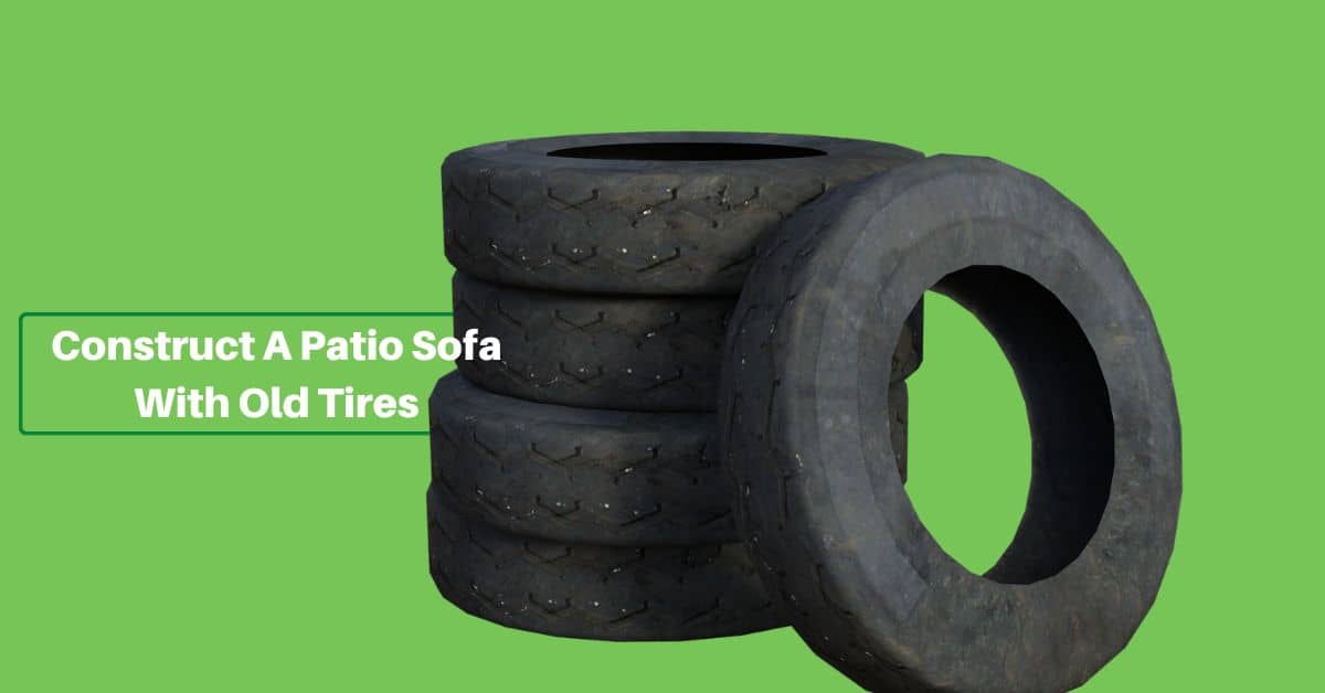 recycled tires in an article header for building a durable patio sofa